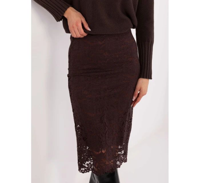 Spódnica MI SD model 21724651 ciemny brązowy - FPrice