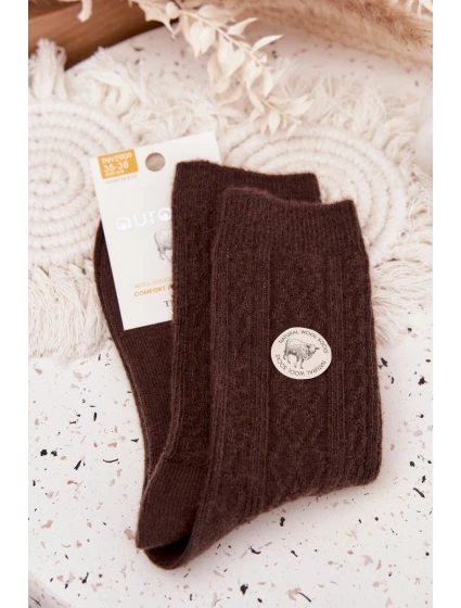 Dámske vlnené ponožky - čokoládové