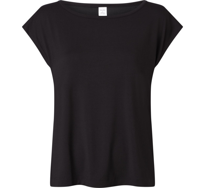 Dámske tričko Lounge T-Shirt S/S WIDE NECK 000QS6794EUB1 čierna - Calvin Klein