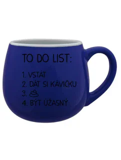 TO DO LIST: BÝT ÚŽASNÝ - modrý keramický hrníček 300 ml