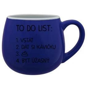 TO DO LIST: BÝT ÚŽASNÝ - modrý keramický hrníček 300 ml TO DO LIST: BÝT ÚŽASNÝ - modrý keramický hrníček 300 ml