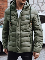 Pánska prešívaná zimná bunda s kapucňou zelená FashionStreet TX5058