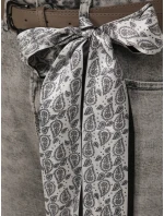 Dámske džínsy balónového strihu s opaskom sivé FashionStreet UY2888