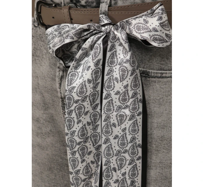 Dámske džínsy balónového strihu s opaskom sivé FashionStreet UY2888