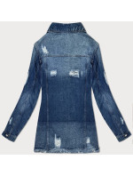 Světle modrá dlouhá džínová bunda s model 19902289 - P.O.P. SEVEN