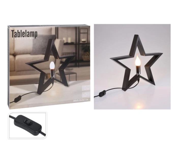 Dekoratívna hviezda s LED osvetlením 35 cm čierna Dětské