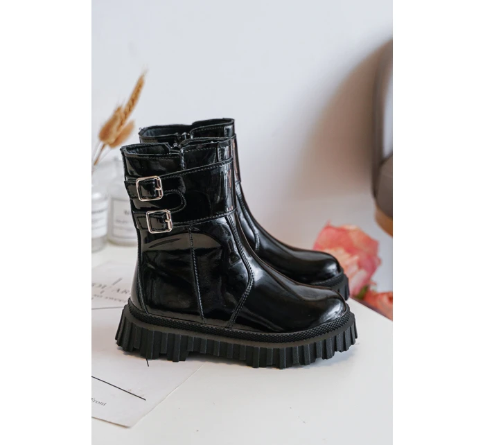 Dětské lakované boty se černé model 21634818 - Boto