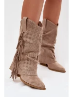 Kovbojky s třásněmi na klínu Béžové Pireya