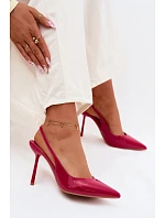 Lakované lodičky sandály z umělé kůže fuchsiové model 22122743 - Boto