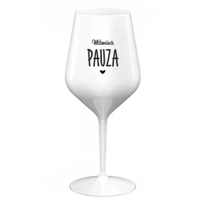 MÁMINA PAUZA - bílá nerozbitná sklenice na víno 470 ml