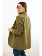 Sako s klopami elegantní olivově zelené