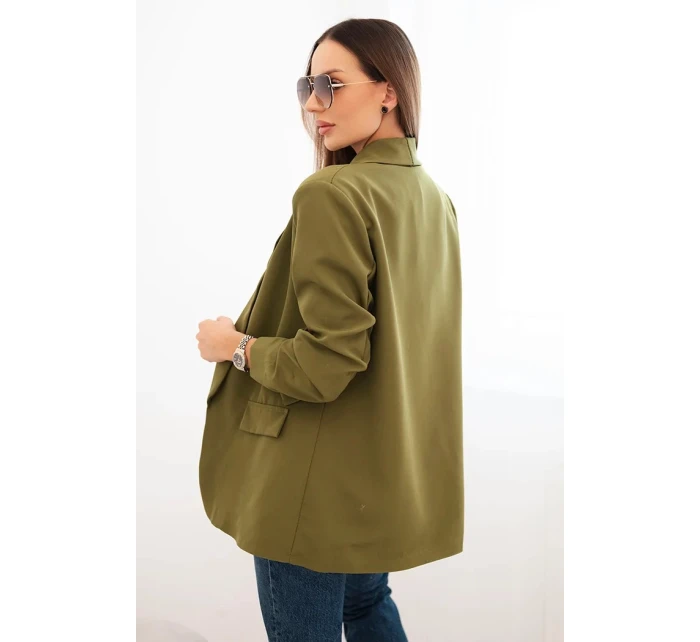 Sako s klopami elegantní olivově zelené