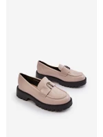 Dziewczęce Półbuty Mokasyny Z Ozdobą Szare Elvilda