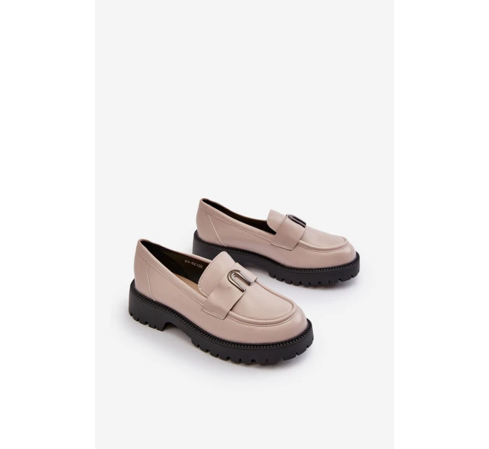 Dziewczęce Półbuty Mokasyny Z Ozdobą Szare Elvilda