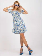 Šaty RO SK bílá a modrá model 17363394 - FPrice Šaty RO SK bílá a modrá model 17363394 - FPrice