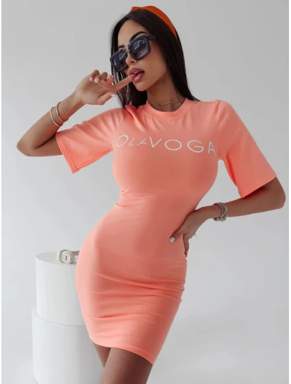 Dámske šaty 277797 lososové - Ola Voga Dámske šaty 277797 lososové - Ola Voga