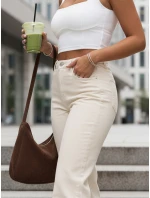 Jeansy damskie z wysokim stanem ecru model 22038494 - FashionStreet