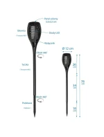 SOLÁRNA BATERKA TANCUJÚCE PLAMENE 12X12X78CM 36 LED XXXL