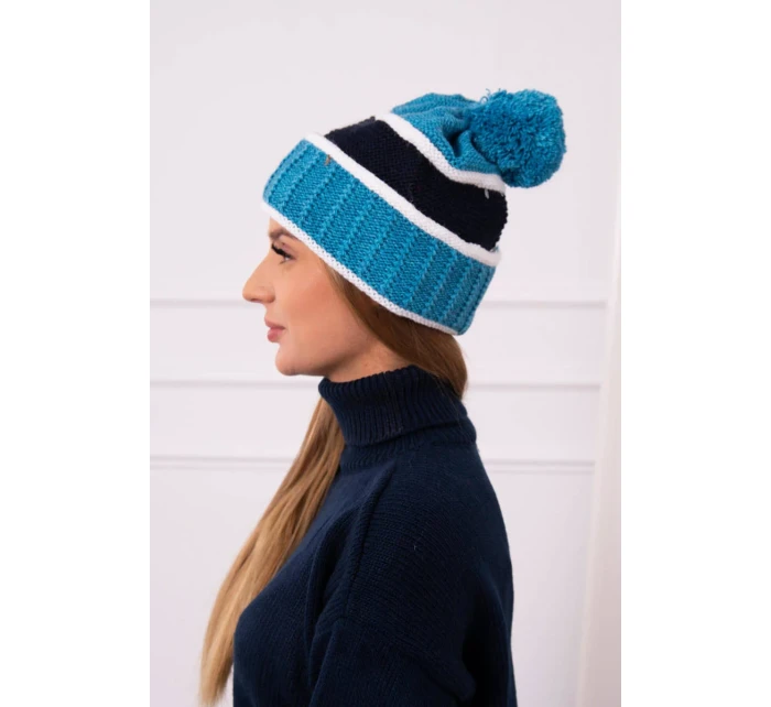 Dámska čiapka Kinga K297 tyrkysová+zelená Dámska čiapka Kinga K297 tyrkysová+zelená
