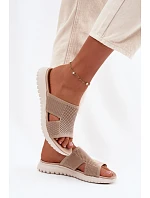 Dámské pantofle Sergio Leone KL064 Béžové