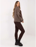 Sweter MI SW model 21782618 ciemny bezowy - FPrice Sweter MI SW model 21782618 ciemny bezowy - FPrice