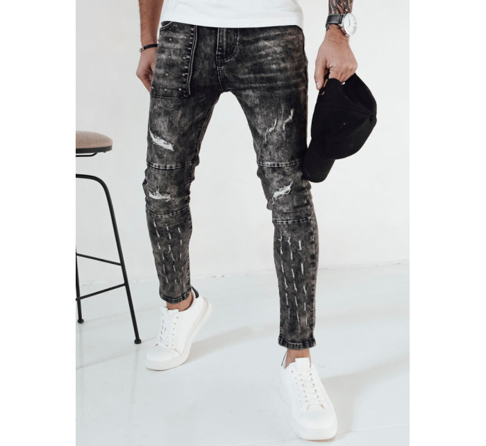 Pánske čierne džínsové nohavice Dstreet UX4146