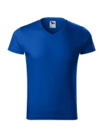 Slim Fit pánske tričko s výstrihom do V kráľovská modrá