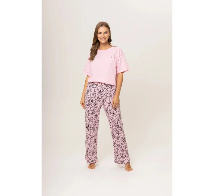 Dámske pyžamo 160/057 ružová vzor srdiečka - Karol