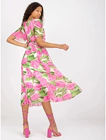 Dámske šaty DHJ SK 11331 2.32 pink-green - FPrice Dámske šaty DHJ SK 11331 2.32 pink-green - FPrice