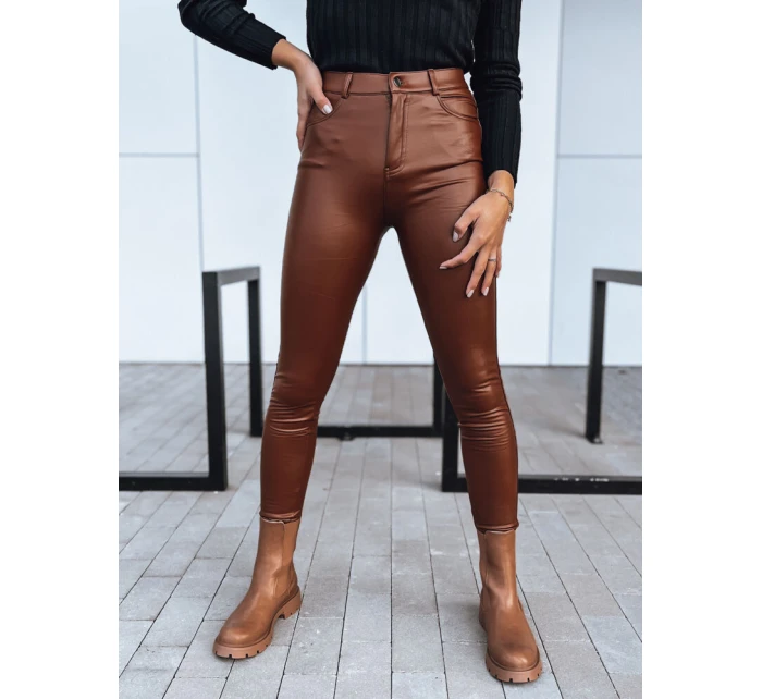 Dámské kožené kalhoty camel Dstreet model 21971547 - FashionStreet