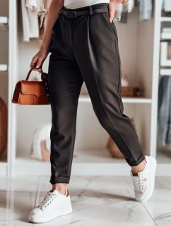 Ležérní dámské plisované kalhoty s páskem černé Dstreet model 21985774 - FashionStreet