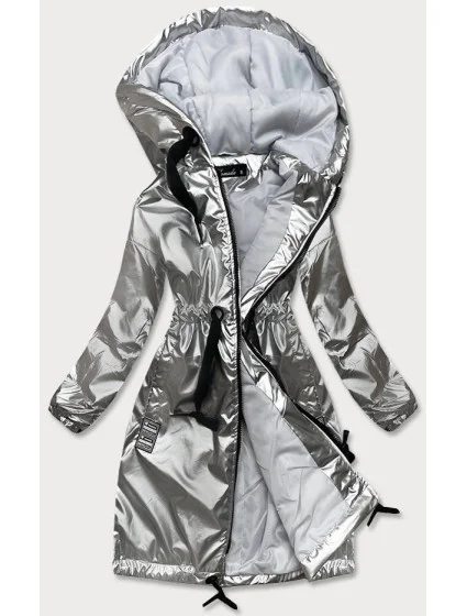 Strieborná dámska bunda pre prechodné obdobie (741ART)