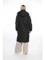 Volná černá dámská bunda s ozdobným prošíváním model 21247253 - Ann Gissy