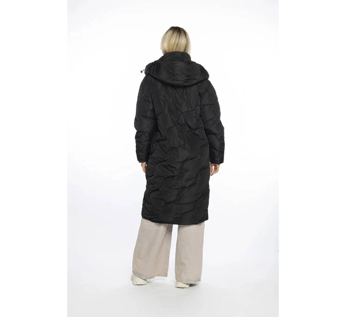 Volná černá dámská bunda s ozdobným prošíváním model 21247253 - Ann Gissy