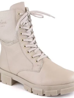 Pohodlná zateplená kožená obuv Rieker W RKR613 beige