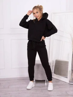 Zateplená souprava s mikinou model 18747965 ve spodní části černé barvy - K-Fashion