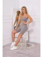 Športový set top + legíny šedá