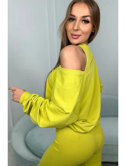 model 18752914 set halenka + top + legíny kiwi - K-Fashion model 18752914 set halenka + top + legíny kiwi - K-Fashion