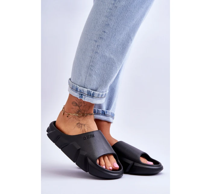 Lekkie Damskie Piankowe Klapki Big Star LL274594 Czarne