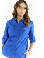 Monnari Halenky Dámská košile s ohrnutými rukávy Modrá
