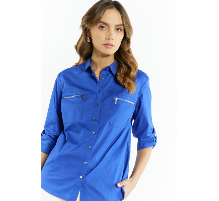 Monnari Halenky Dámská košile s ohrnutými rukávy Modrá