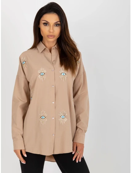 Dámská košile TO KS model 18683378 Béžová - FPrice Dámská košile TO KS model 18683378 Béžová - FPrice