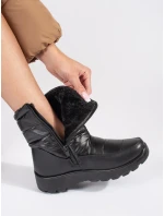 Luxusné čierne dámske snežnice na platforme