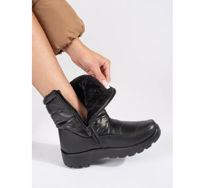 Luxusné čierne dámske snežnice na platforme