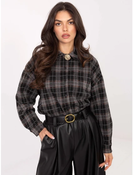 Čierna flanelová košeľa (21638)