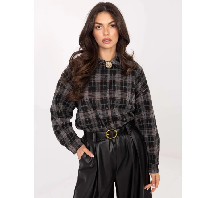 Čierna flanelová košeľa (21638)