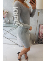 Handrové šedé melanžové šaty
