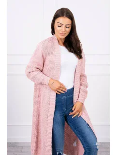 Svetr dlouhý kardigan pudrově růžový