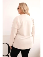 Dámska mikina s výstrihom do V v béžovej farbe