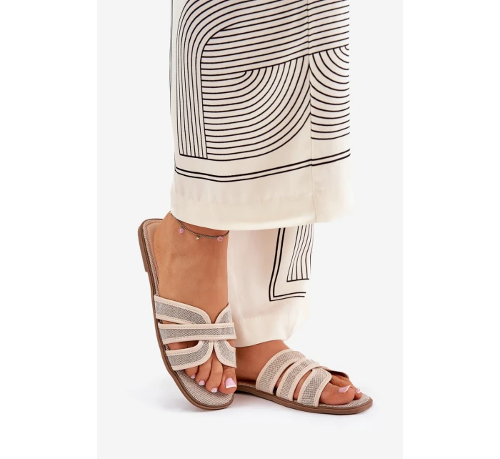 Klasické Dámské Plážové Pantofle Béžové model 21688725 - Boto